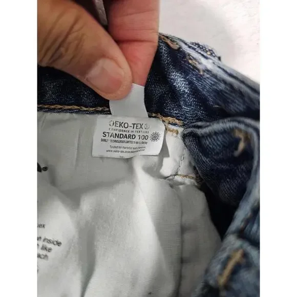 Women's So Denim Jeans Pants Size 0 24W Blue High Rise 90s Bootcut Distressed - Picture 5 of 16